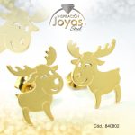 Zarcillo de Acero Variado Dorado Venado - 840802