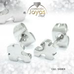 Zarcillo de Acero Variado Plateado Cruz - 840806