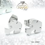 Zarcillo de Acero Variado Plateado Cruz - 840807