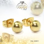 Zarcillo de Acero Media Esfera Dorado - 840811 - Imagen 2