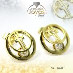 Zarcillo de Acero - Aleación Circón - Dorado - Cruz - 840821
