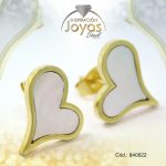 Zarcillo de Acero - Aleación Nacar - Dorado - Corazón - 840822