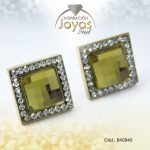 Zarcillo de Acero - Aleación Circón - Dorado - Rombo Amarillo - 840840