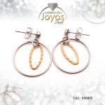 Zarcillo de Acero Colgante 2 Tonos Círculo - 840866