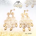 Zarcillo de Acero Colgante Dorado Hoja - 840867