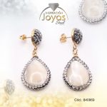 Zarcillo de Acero Colgante Perla Dorado Lágrima - 840869