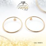Zarcillo de Acero Colgante Dorado Círculo - 840872