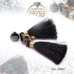 Zarcillo de Acero Colgante Piedra Dorado Brocha - 840877