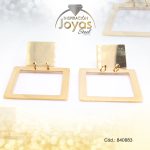 Zarcillo de Acero Colgante Dorado Cuadrado - 840883