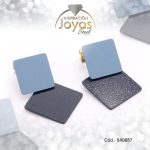 Zarcillo de Acero Colgante Piedra Dorado Rombo - 840887