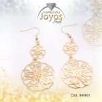 Zarcillo de Acero Colgante Dorado Hoja - 840891