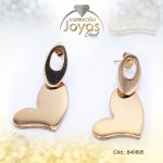 Zarcillo de Acero Colgante Dorado Corazón - 840895