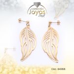 Zarcillo de Acero Colgante Dorado Hoja - 840896