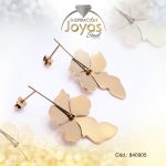 Zarcillo de Acero Colgante Dorado Trébol - 840905