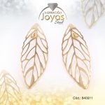 Zarcillo de Acero Colgante Dorado Hoja - 840911