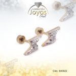 Zarcillo de Acero -  Bebé Micro Circón - Dorado - Rayo - 840922