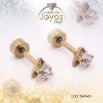 Zarcillo de Acero - Bebé Circón - Dorado - Triángulo - 840943