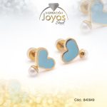 Zarcillo de Acero - Bebé Esmalte - Dorado - Corazón - 840949