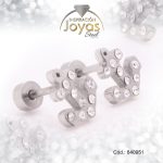 Zarcillo de Acero - Bebé Circón - Plateado - Ancla - 840951