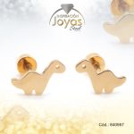 Zarcillo de Acero - Bebé - Dorado - Dinosaurio - 840957