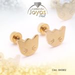 Zarcillo de Acero - Bebé - Dorado - Gato - 840962