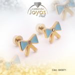 Zarcillo de Acero - Bebé Esmalte - Dorado - Lazo - 840971