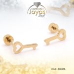 Zarcillo de Acero - Bebé - Dorado - Llave - 840978