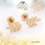Zarcillo de Acero - Bebé - Dorado - Hoja - 840979