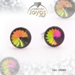 Zarcillo de Acero - Aleación Circón - Plateado - Tornasol - 840990