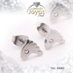 Zarcillo de Acero - Aleación Circón - Plateado - Pies - 840995