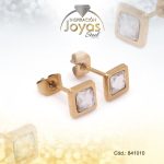 Zarcillo de Acero - Aleación Circón - Dorado - Rombo - 841010