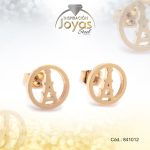 Zarcillo de Acero Variado Dorado Torre Eifel - 841012