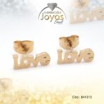 Zarcillo de Acero Variado Dorado Love - 841013