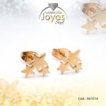 Zarcillo de Acero Variado Dorado Estrella - 841014