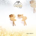Zarcillo de Acero Variado Dorado Bailarina - 841017