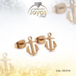 Zarcillo de Acero Variado Dorado Ancla - 841019