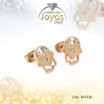 Zarcillo de Acero - Aleación Circón - Dorado - Mano De Fatima - 841026