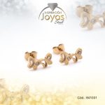 Zarcillo de Acero - Aleación Circón - Dorado - Mariposa - 841031