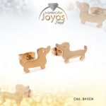 Zarcillo de Acero Variado Dorado Perro - 841034