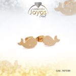 Zarcillo de Acero Variado Dorado Ballena - 841036