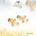 Zarcillo de Acero - Aleación Circón - Dorado - Cruz - 841041