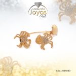 Zarcillo de Acero Variado Combinado Aleación Circón Dorado Cangrejo - 841050