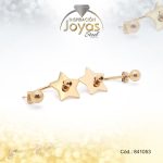 Zarcillo de Acero Colgante Dorado Esfera - Estrella - 841053