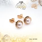 Zarcillo de Acero - Aleación Perla - Dorado - Círculo - 841060