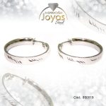 Argolla de Acero Variado Plateado Círculo  - 850019