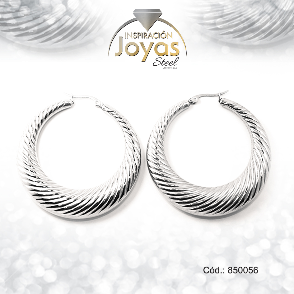 850056 Argolla de Acero Variado Plateado Círculo - 850056 - Imagen 1