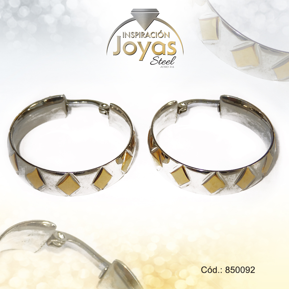 850092 Argolla de Acero Variado 2 Tonos Círculo - 850092 - Imagen 1