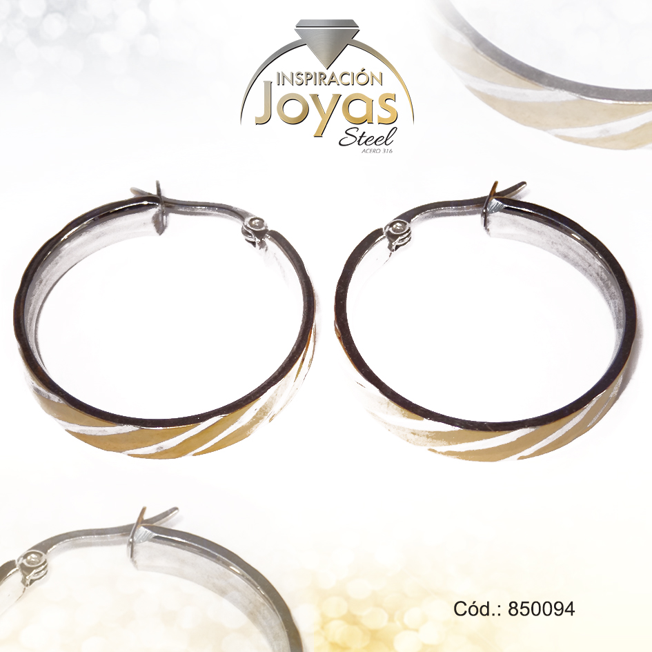 850094 Argolla de Acero Variado 2 Tonos Círculo - 850094 - Imagen 1