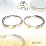 Argolla de Acero Variado 2 Tonos Círculo  - 850102