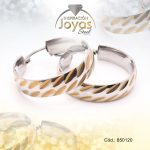 Argolla de Acero Variado 2 Tonos Círculo  - 850120